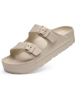 Platform Arch Support Sandals Womens Summer Foam Slides Adjustable Buckle